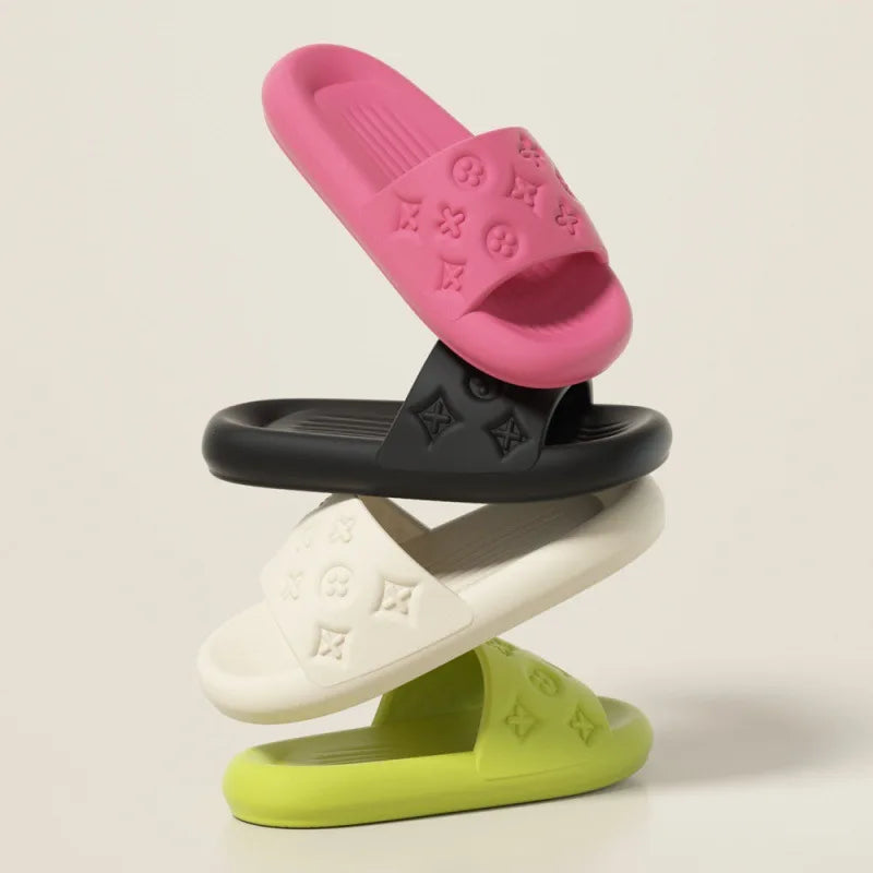 Light Luxury Women's Non-Slip Sandals, One-Piece Molded EVA Thick Sole, Cloud-like Soft Feel, Non-Water-Logging Slippers for Bat