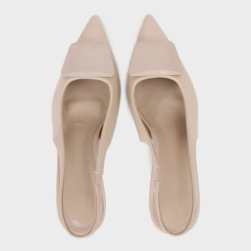 Luxury Designer Woman High Heels Sandals Elegant Pointed Toe Summer Office Lady Shoes White Party Bridal Stilettos Slingbacks