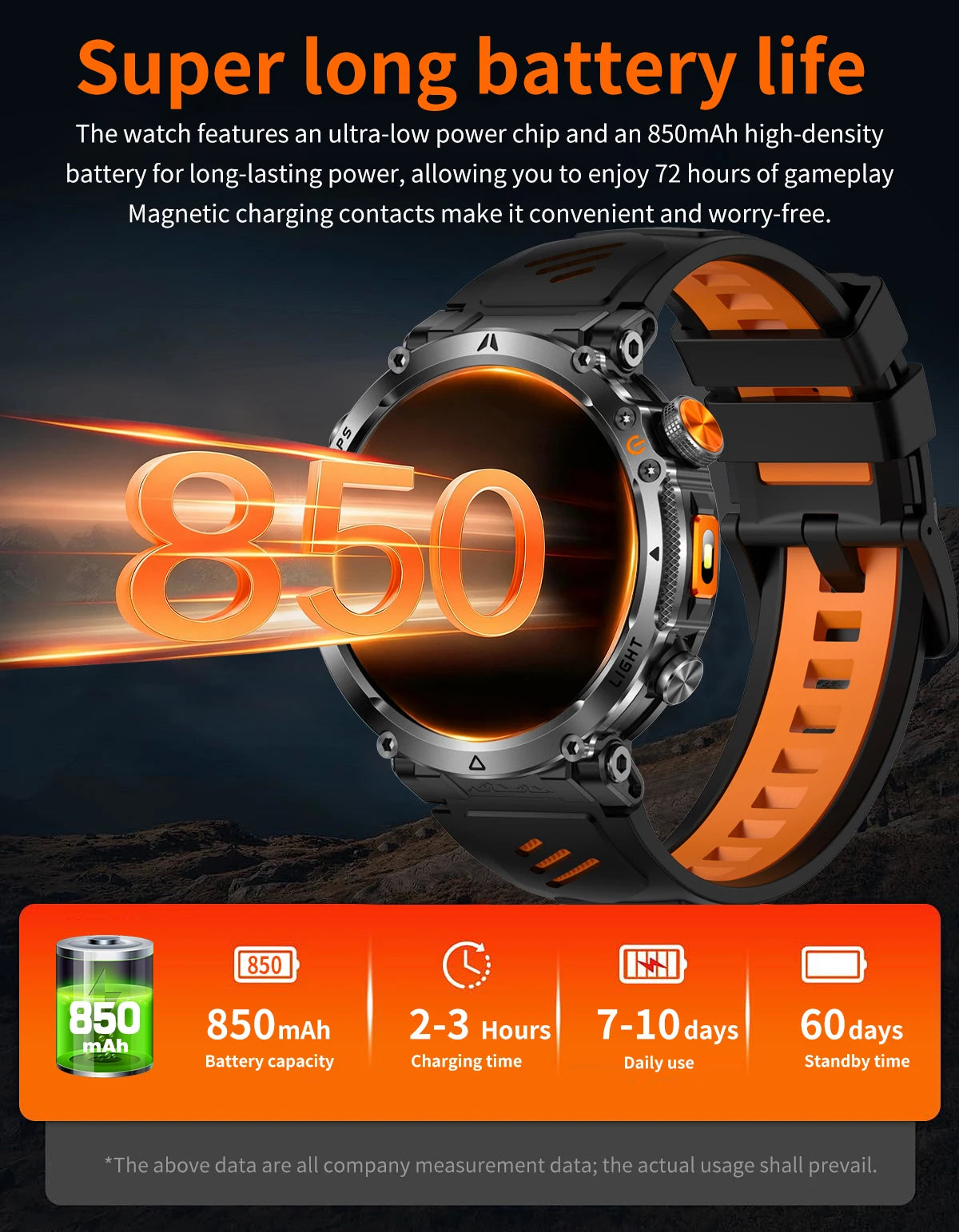 COANR2026 New Military Smart Watch 850mAh Battery GPS trace Compass 3ATM Waterproof Tactics Sport Flashlight call SmartWatch Men