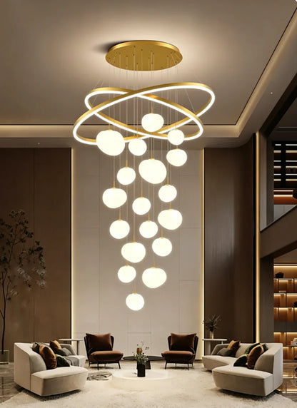 Modern Home Decor LED Lights Pendant Light Lamps for Staircase Chandeliers for Living Room Hanging Light Indoor Lighting