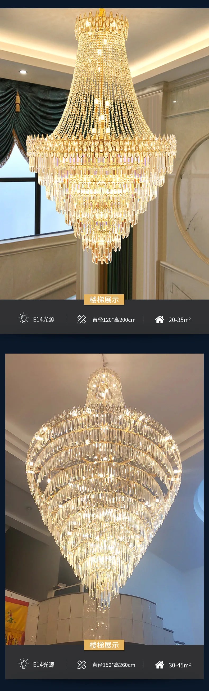 Nordic Modern Crystal Chandelier Wedding Hall Villa Hotel Hall Living Room Home Decoration Ceiling Light Luxurious Pendent Lamp