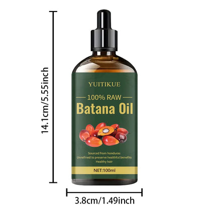 YUITIKUE 100% Raw Batana Hair Oil - Repairs Dry/Damaged & Colored Hair, Adds Volume & Shine, Moisturizes Scalp