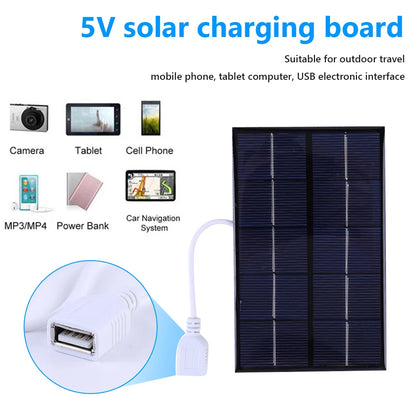 10W 5V Portable Solar Panel USB Battery Charger Solar Charging Panel Waterproof Phone Power Bank for Camping Backpacking Hiking