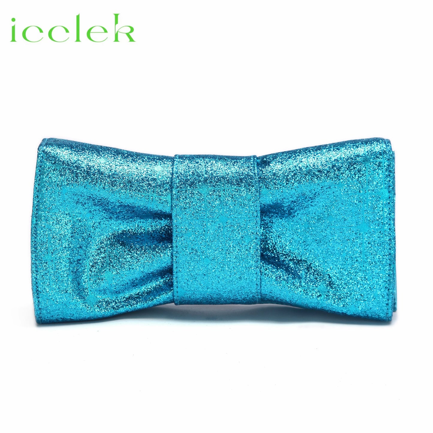 Women High Heels Sandals Shinning Material with Rhinestone Italian Design T.Blue Color Pointed Toe Shoes and Bags Set