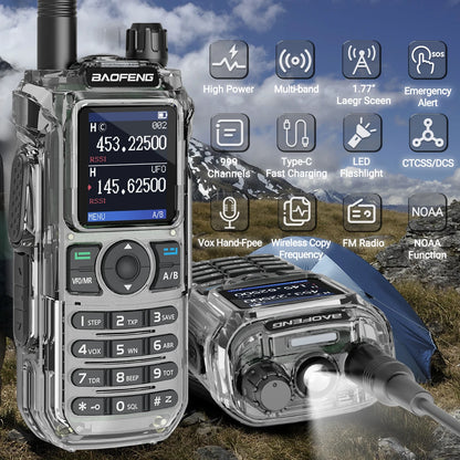 BAOFENG UV-21 PRO Walkie Talkie Wireless Copy Frequency High Power Multi-Band Type-C Charger Long Range Upgrade V2 Ham Radio
