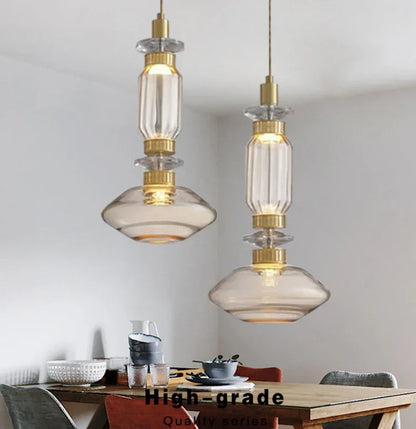 Modern Pagoda Home Design Glass Led Pendant Lights for Living Dining Table Room Apartment Bar Counter Simple Lusters Luminaires