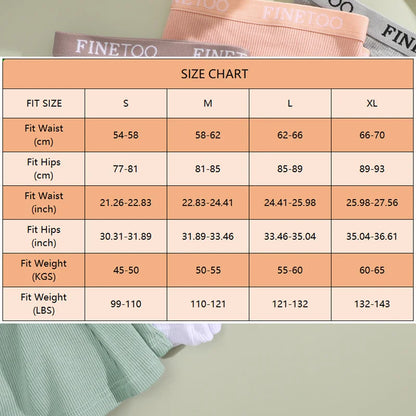 FINETOO 6PCS/Set Women Cotton Panties Female Boxer Boyshort Low Waist Letter Logo Sport Underwear Ladies Pants Intimate Lingerie