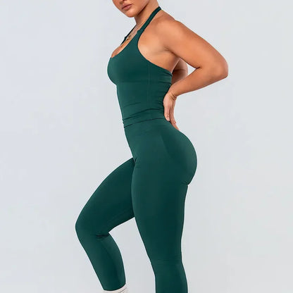 two pieces yoga outfits DF impact gym clothing fitness pants set DFNNYE woman Halter Top sports leggings Gym workout sets