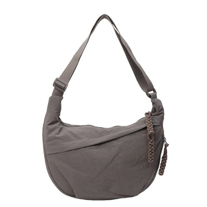 New Fashion Canvas Crossbody Bags Korean Simplified Shoulder Bag Large Capacity Sports Hobos Bag Solid Color Dumpling Bag
