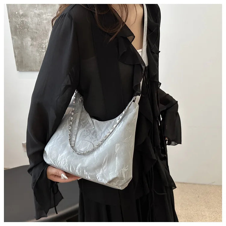 New Summer Chain Commuting Bag, Casual Student Soft Face Large Capacity Bag for Women, Fashion Single Shoulder Crossbody Bags