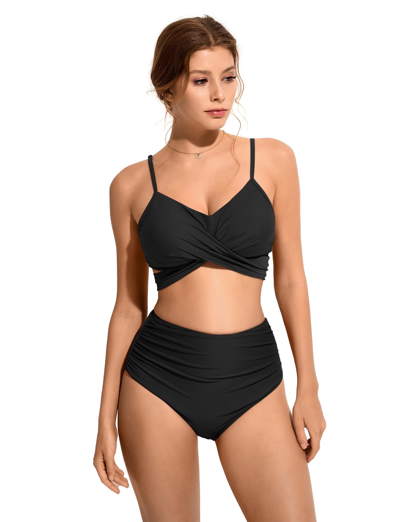 Push Up Bikini Women Swimsuits 2026 Sexy Swimwear Female Brazilian Bikini Set High Waist Biquini Swimming Suits Solid Beachwear