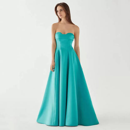 Modern Style Charmeuse Draped A-line Sweetheart Long Dresses Bespoke Occasion Dresses Retro Fashion Sizes Available Exquisite