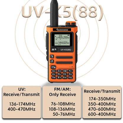 Quansheng UV K5 8 Walkie Talkie K6 Pro 512KB Memory Long Range Portable FM Ham Wireless Set Walkier Camping Communication Radio