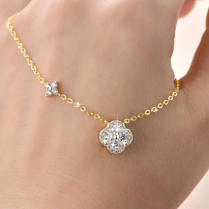 Rrjzz GRA Certified D-Color VVS1 Moissanite Pendant Necklace Lab Created Imitation Diamond for Women Charm Necklace Jewelry Gift