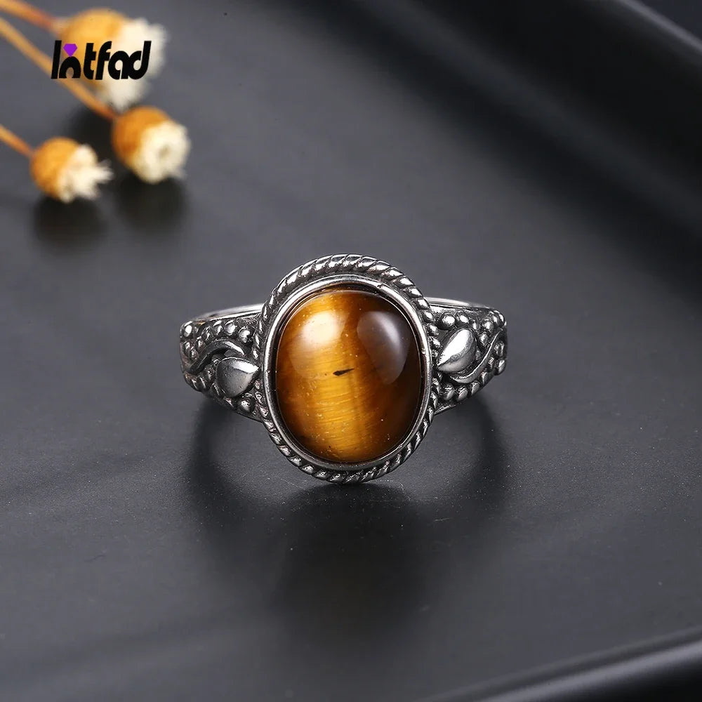 New Fashion 925 Silver Oval High Quality Natural Tiger Eye Rings for Men Women Gifts Trendy Jewelry Wholesale Dropshipping