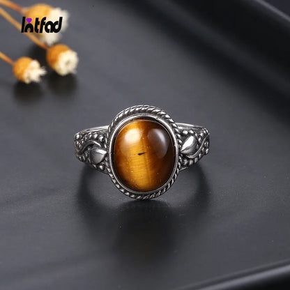 New Fashion 925 Silver Oval High Quality Natural Tiger Eye Rings for Men Women Gifts Trendy Jewelry Wholesale Dropshipping