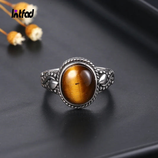 New Fashion 925 Silver Oval High Quality Natural Tiger Eye Rings for Men Women Gifts Trendy Jewelry Wholesale Dropshipping