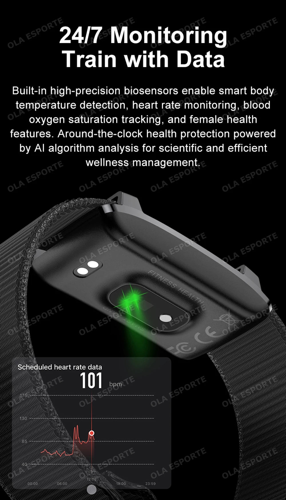 New 2208A Smart Bracelet Heart Rate Blood Pressure Monitor Pedometer Sport Fitness Tracker for Men Women Electronic Bracelet