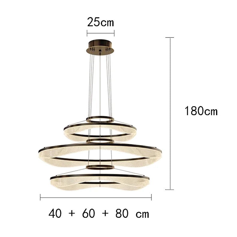Modern ring stairs led lights pendant light lamps for living room led Chandeliers for dining room hanging light indoor lighting