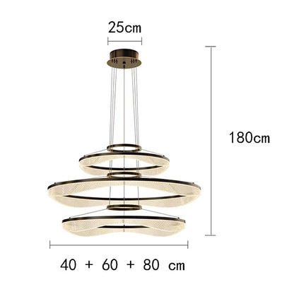Modern ring stairs led lights pendant light lamps for living room led Chandeliers for dining room hanging light indoor lighting