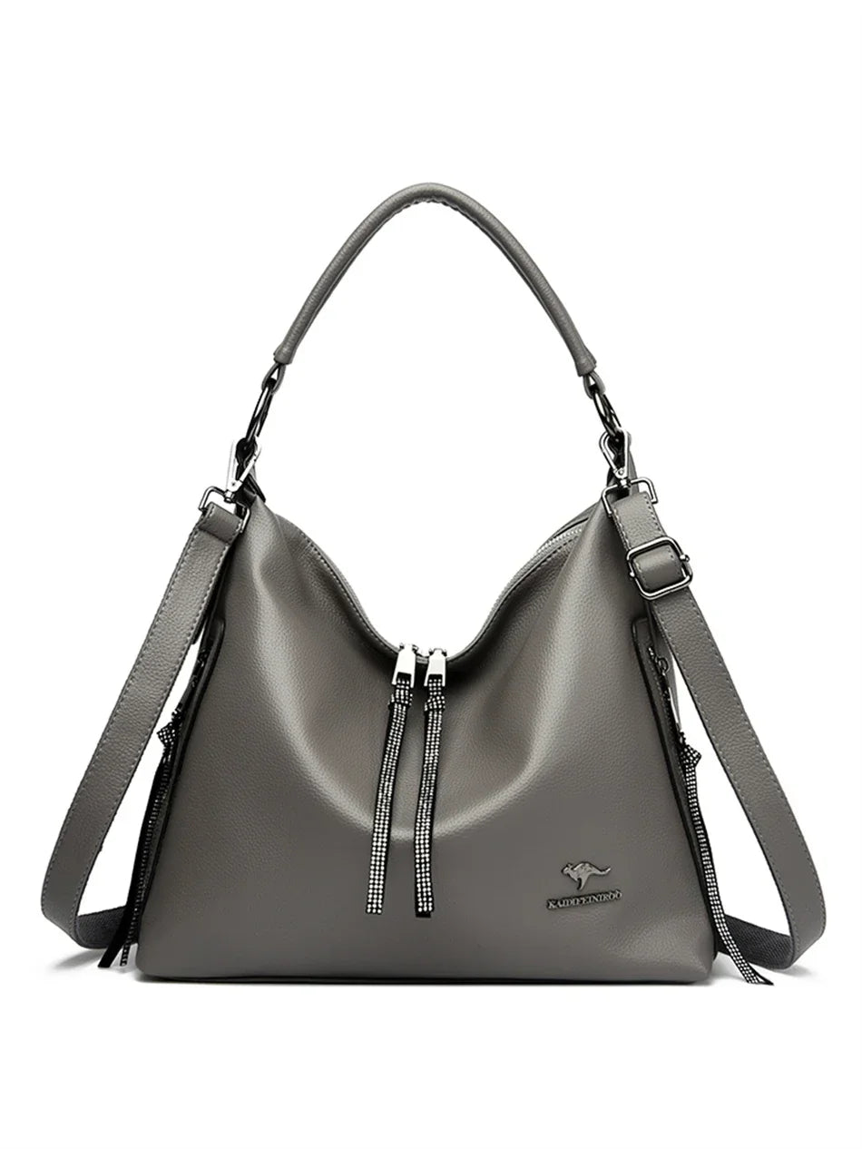 2024 Women High Quality Leather Shoulder Bag Top-handle Bags Casual Large Capacity Messenger Bags Luxury Designe Ladies Handbags