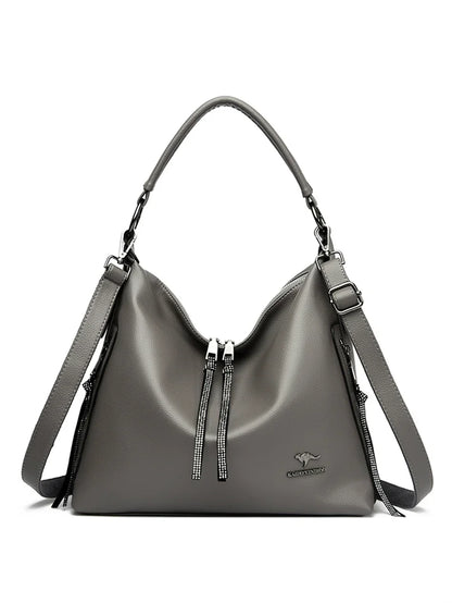 2024 Women High Quality Leather Shoulder Bag Top-handle Bags Casual Large Capacity Messenger Bags Luxury Designe Ladies Handbags