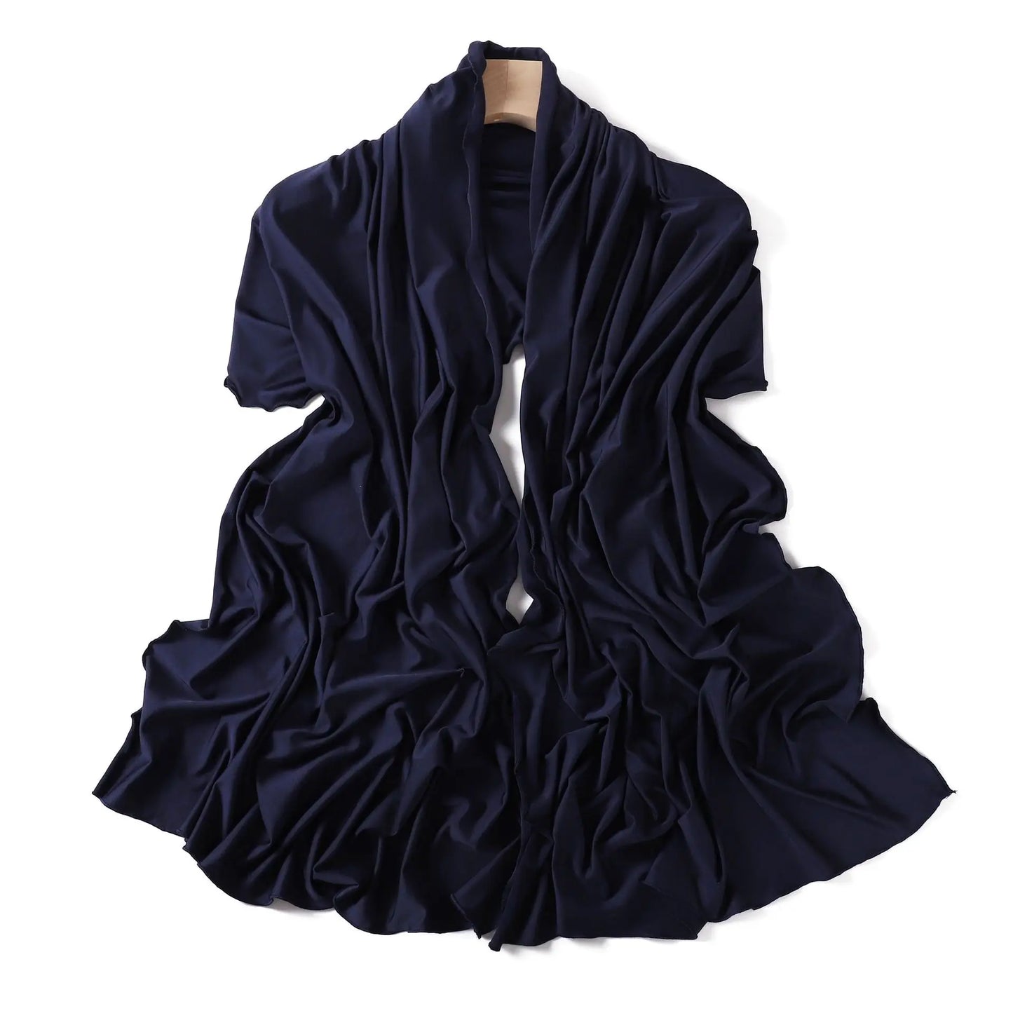 Luxury Wavy Edge Jersey Hijab for Women Solid Color Milk Silk Scarf Headscarf Autumn Shawl Stretchy Chiffon Scarf Ramanda