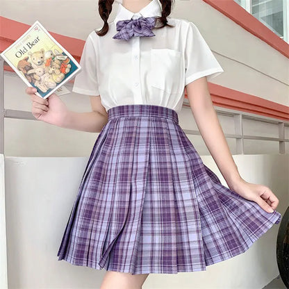 Japanese Bow Tie Skirt Set Student Pleated Skirt Jk Uniform Korean School Sexy Girl Preppy Style Seifuku Japanese School Uniform