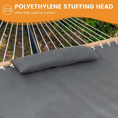 12 FT Double Outdoor Hammock with Sunbrella Fabric, Fade Resistant for Patio & Garden
