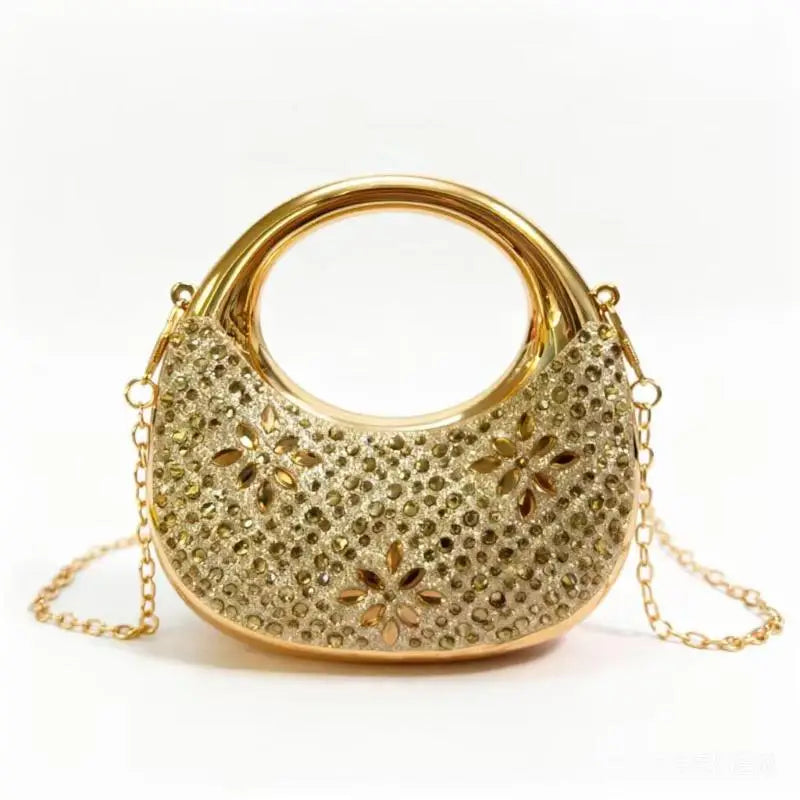 New Fashion Rhinestone Purses And Handbags Mini Golden Evening Bag Luxury Shoulder Bags Funny Party Wedding Acrylic Clutch Purse