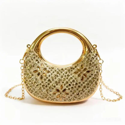 New Fashion Rhinestone Purses And Handbags Mini Golden Evening Bag Luxury Shoulder Bags Funny Party Wedding Acrylic Clutch Purse