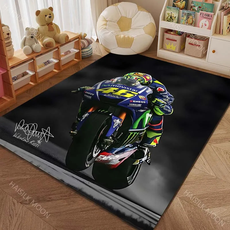 1PC High-speed motorcycle racing Pattern Rug Carpets for Bedroom Living Room Sofa Mat Creative Door Mat Cloakroom Home Decor