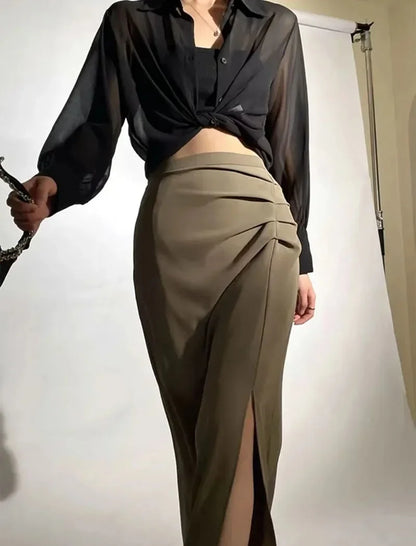 SMVP Chiffon Blouse for Women 2025 New Summer Sheer Mesh Long Sleeve Sun Protection Shirts Korean Fashion Office Lady Shirt Tops