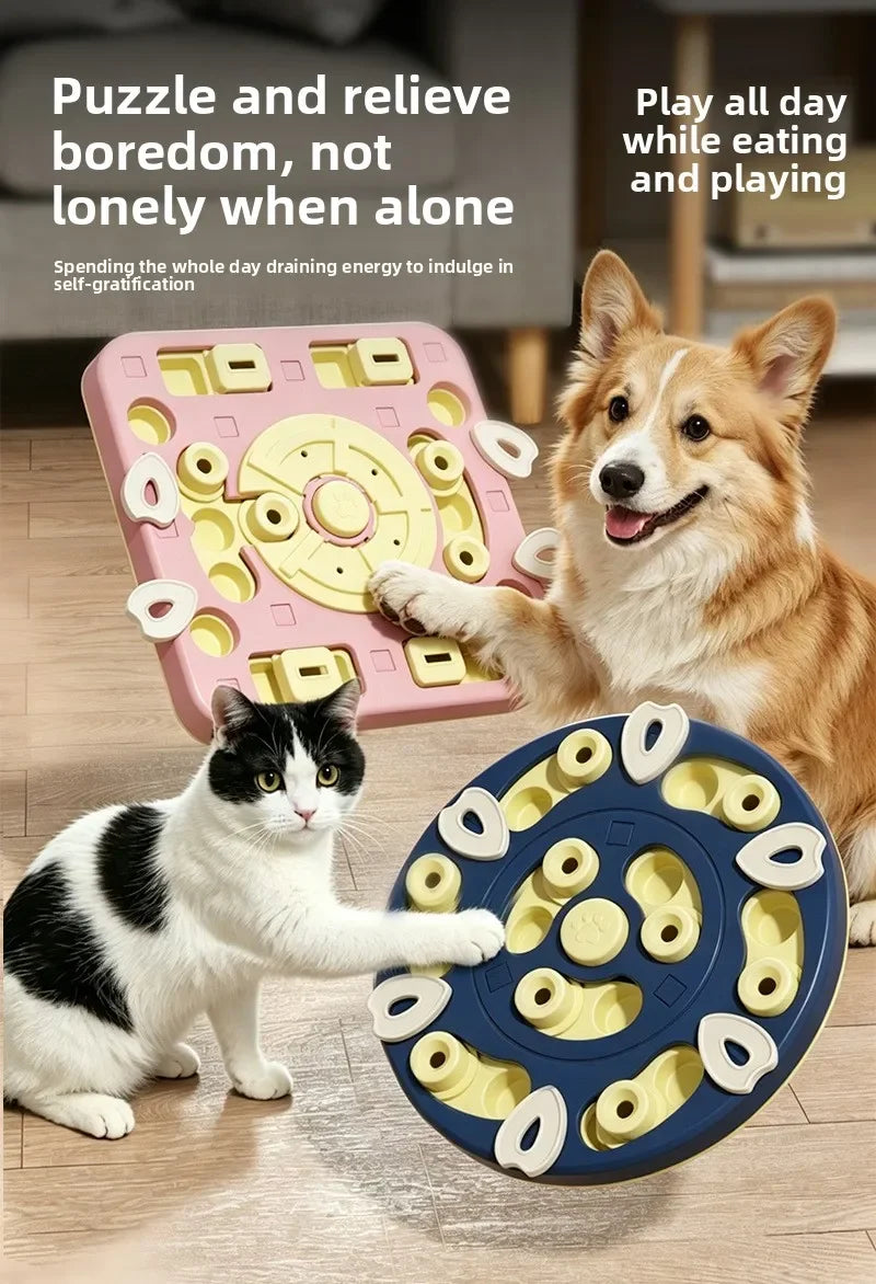 Multi Layer Sliding Pet Puzzle Slow Feeder Tray Snuffle Treat Maze Toy Anti Choke Prevent Bloating Relieve Boredom for Dogs Cats