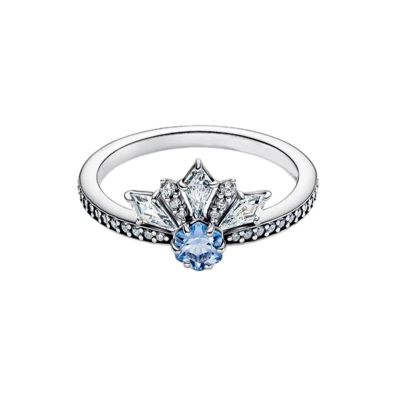 2026 New 925 Silver Sparkling Heart Princess Crown Heart-to-Heart Ring Fashion DIY Charm Jewelry Exquisite Gift