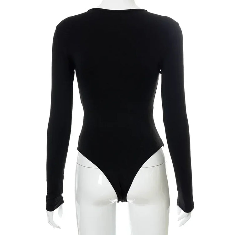 Summer New Women's Jumpsuit Solid Color Cross Hollow Long Sleeve Revealed Waist Slimming Smooths Your Silhouette