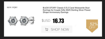 BIJOX STORY 1 CT Moissanite Pendant For Women Simulated Diamond Necklace S925 Sterling Silver Jewelry Girl Valentine's Day Gift