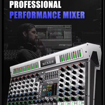 FUHAM RI808/RI1208 4x8/4x12 Audio Mixer with Phono Jacks for PA Systems - Professional Sound Mixing Equipment