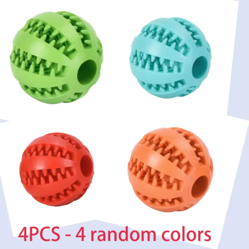 Interactive Silicone Rubber Ball for Dogs And Cats Puppy Chewing Toy Pet Tooth Cleaning Feeder Treat Ball Fun Chew Toy
