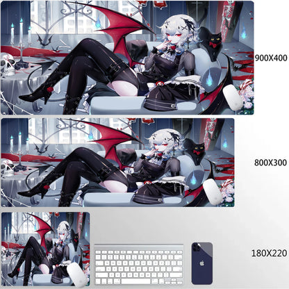 Japanese Girls Samurai Mouse Mat XL Aesthetics Mouse Pad Gaming Laptop Table Mat Office accessories Pc Cabinet Non-slip Carpet