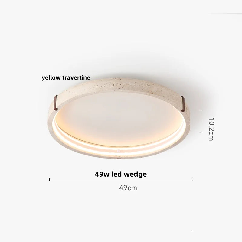 IWHD Wabi Sabi LED Ceiling Lamp Dining Room Restaurant Coffee Yellow Travertine Stone Minimalism Hanging Lights Lamparas Techo