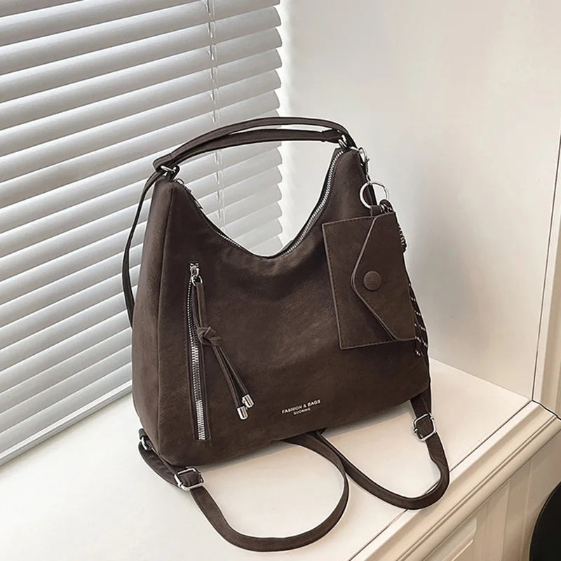 Fashionable Retro Versatile Crossbody Bag New Style Pure Color Multi-Function Single Shoulder Bags Elegant Quality Handbag