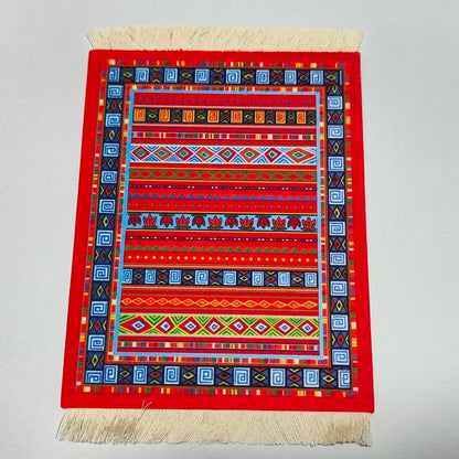 Woven flower Persian carpet small coaster wholesale merchants cheap mouse pad desk mat retro style rubber non-slip computer mats
