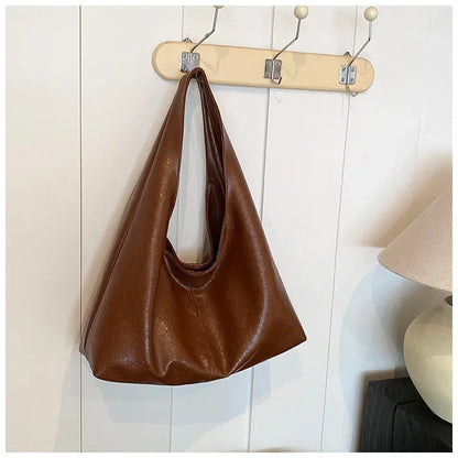 Large Capacity PU Leather Hobo Underarm Bags Autumn Winter Shoulder Bag for Women 2026 New Trend Y2K Handbags and Purses Tote