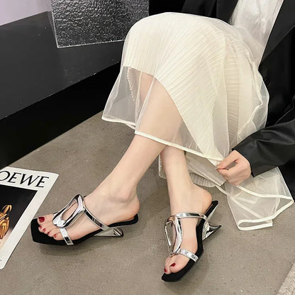 Gold Sexy Designer Wedding Elegant Shoes Women Sandals Stiletto High Medium Heel Open Toe Luxury Fashion Party Women Shoes