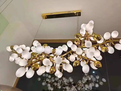 Nordic Luxury Grapes Bunch Hanging Chandelier Lamp for Dining Room Living Room Loft Villa Hotel Hall Decor Pendant Lights