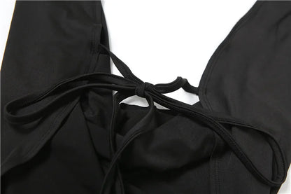 Sisterlinda Swinging Neck Backless Playsuits Sexy Stunning Pleated Backless Slim Rompers+Inside Wrapped Chest Tanks Party Wear