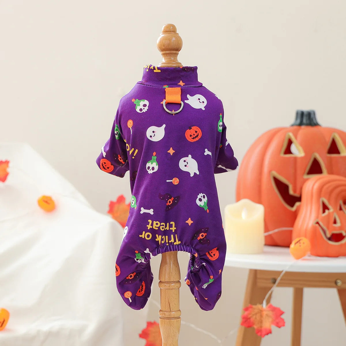 Girl Halloween Pajamas Apparel For Small Dogs Chest Closed Pet Indoor Home Wear Clothes Overall Tracksuit Chihuahua Yorkshire