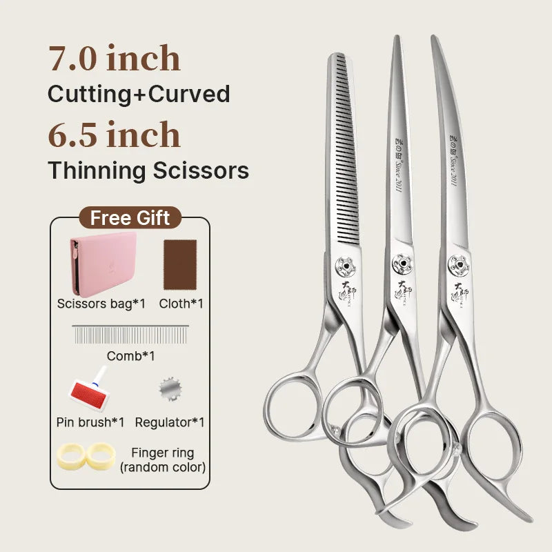 Fenice Slim Narrow Dog Grooming Scissors Set Straight/Curved/Thinner/Chunker Shears Scissors Specialized for KR and JP Groomers