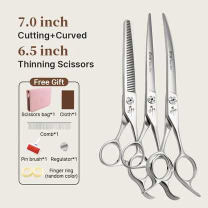 Fenice Slim Narrow Dog Grooming Scissors Set Straight/Curved/Thinner/Chunker Shears Scissors Specialized for KR and JP Groomers